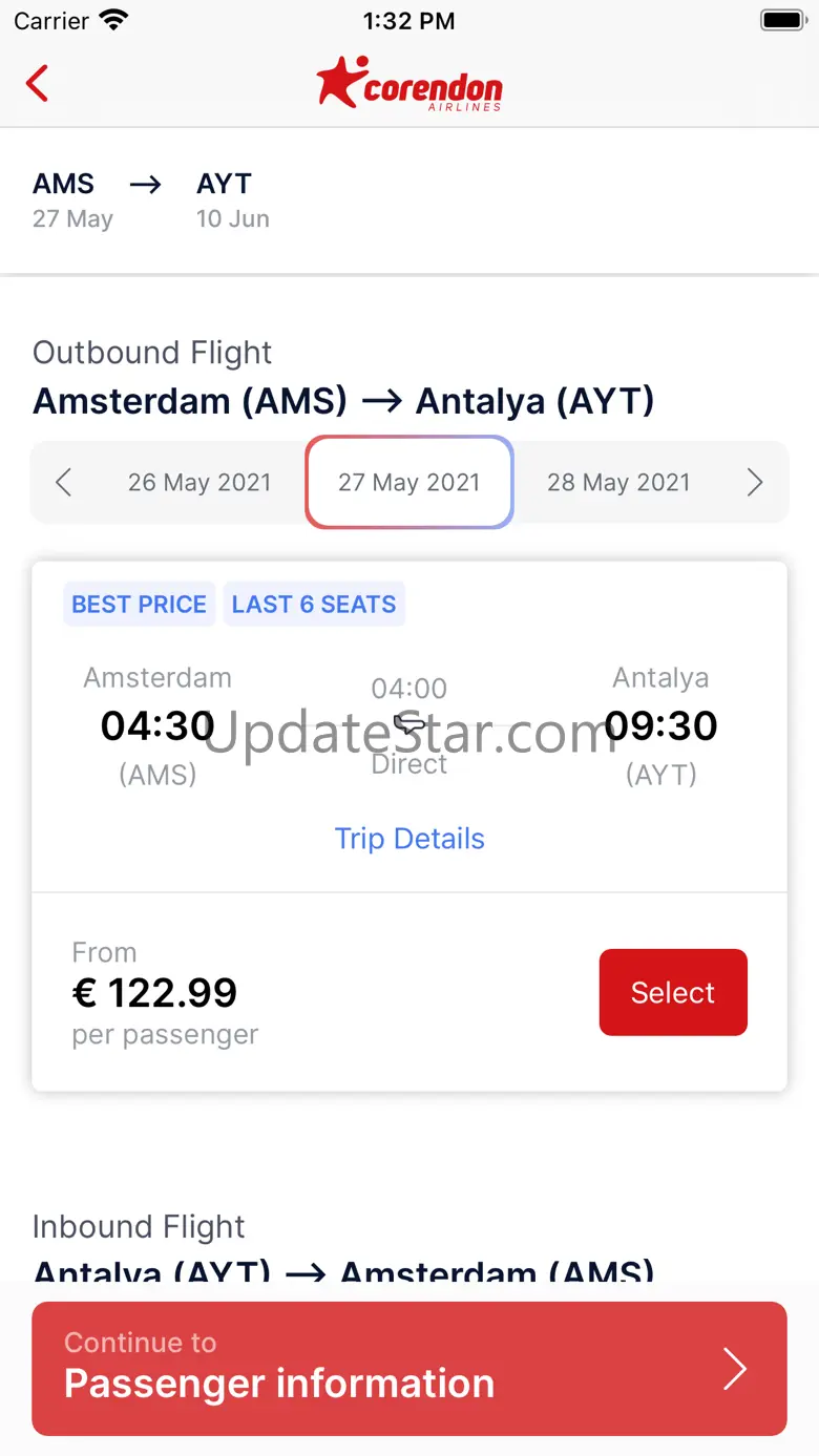 Corendon Airlines Book Flight 5.3.7