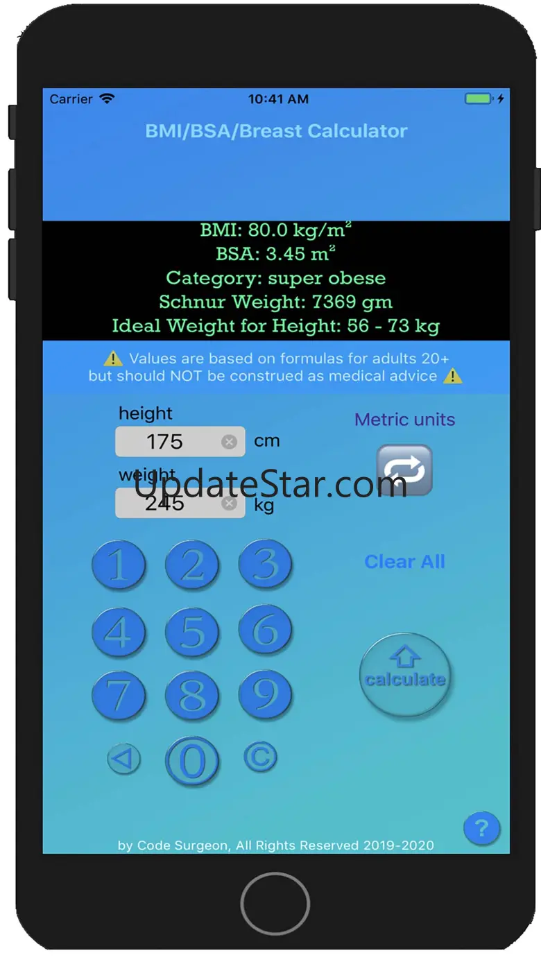 BMI BSA Breast Reduction Calc 2.2