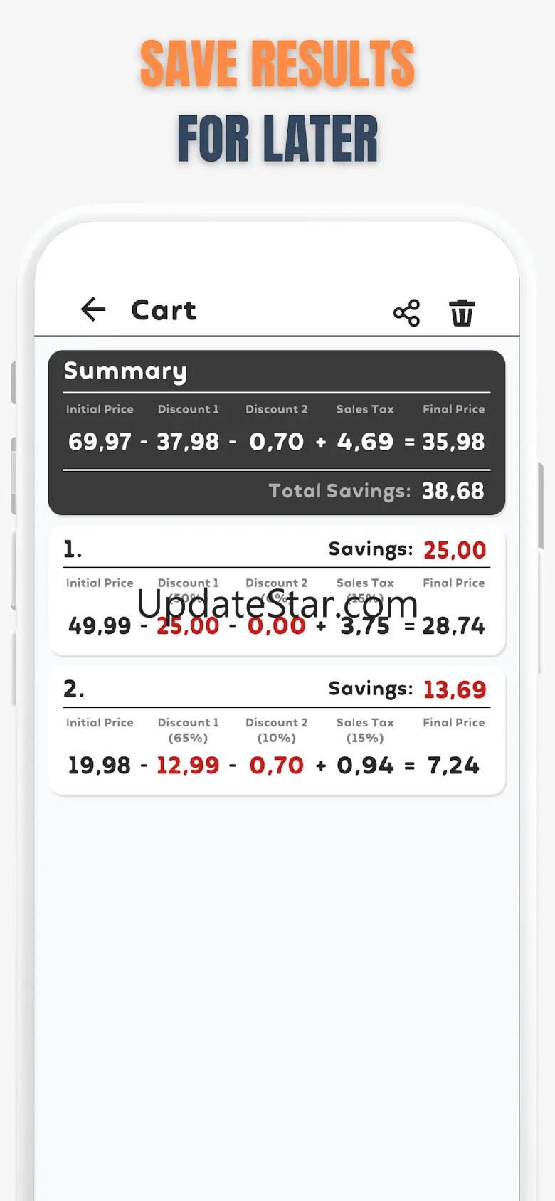 Percent Off Shoping Calculator 1.62