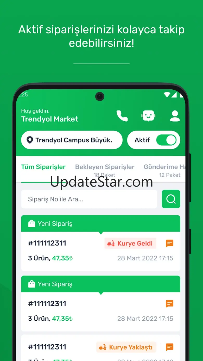 Trendyol Go Market Paneli