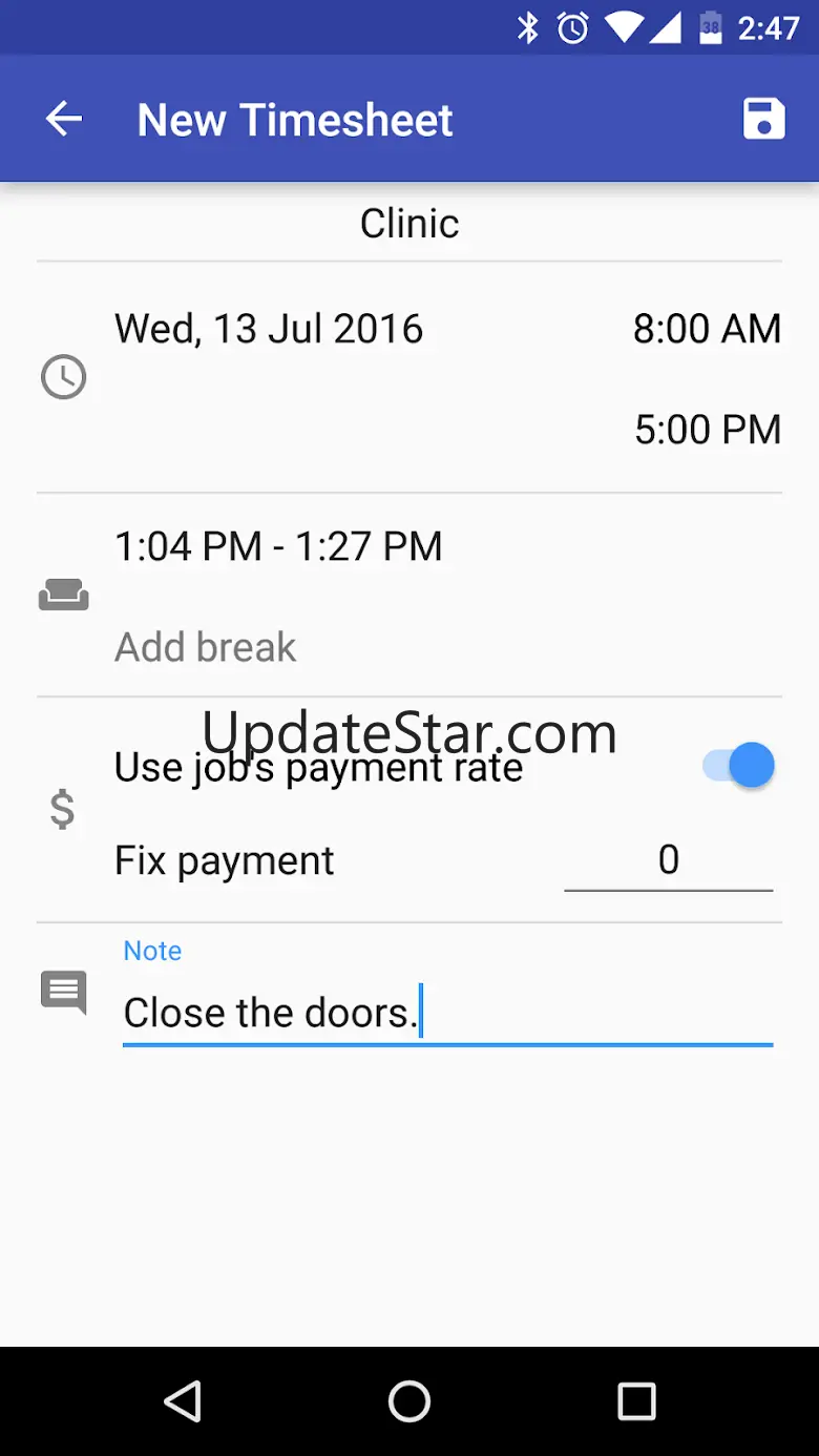 Timesheet History 1.2.7