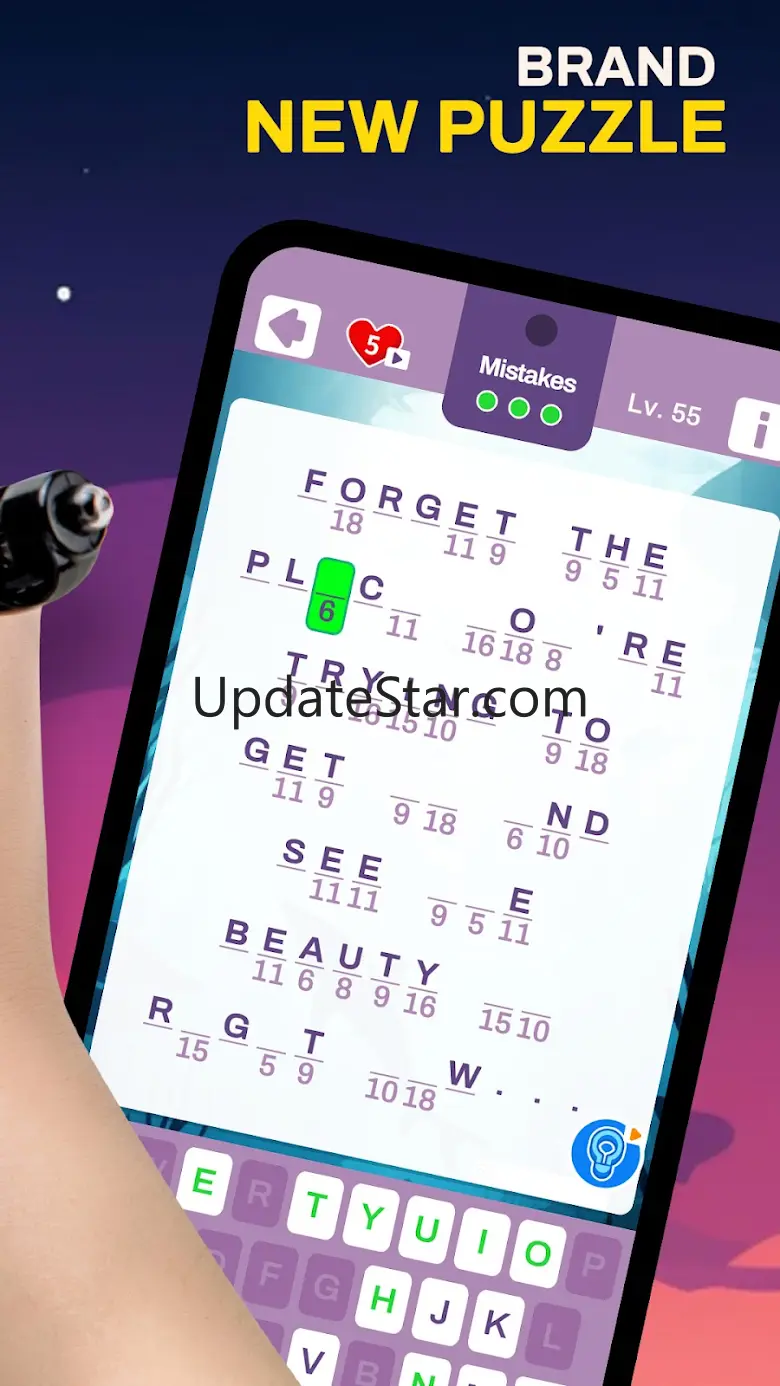 Cryptogram Word Puzzle Game