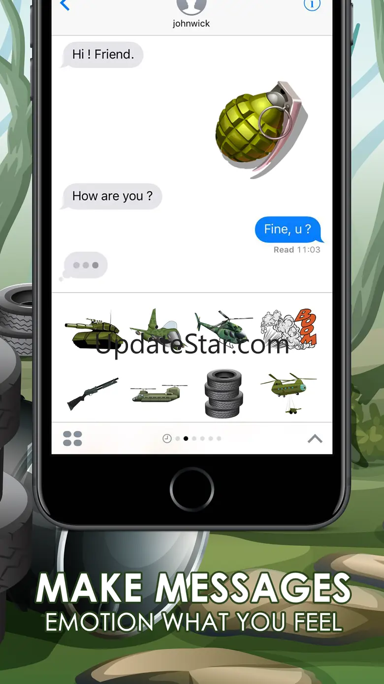 Military Emoji Stickers Keyboard Themes ChatStick 1.0