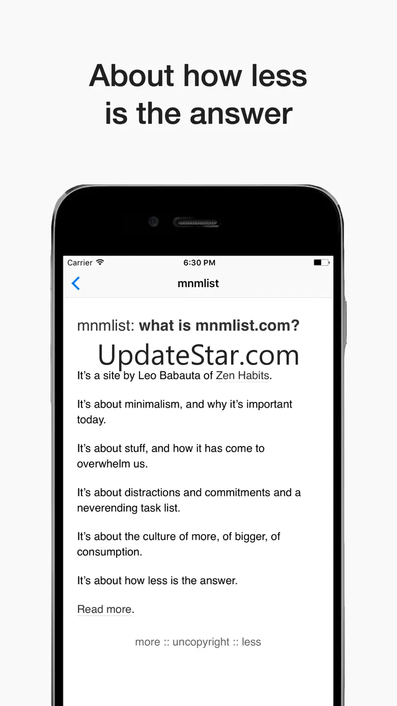 Minimalist: less is the answer 1.3