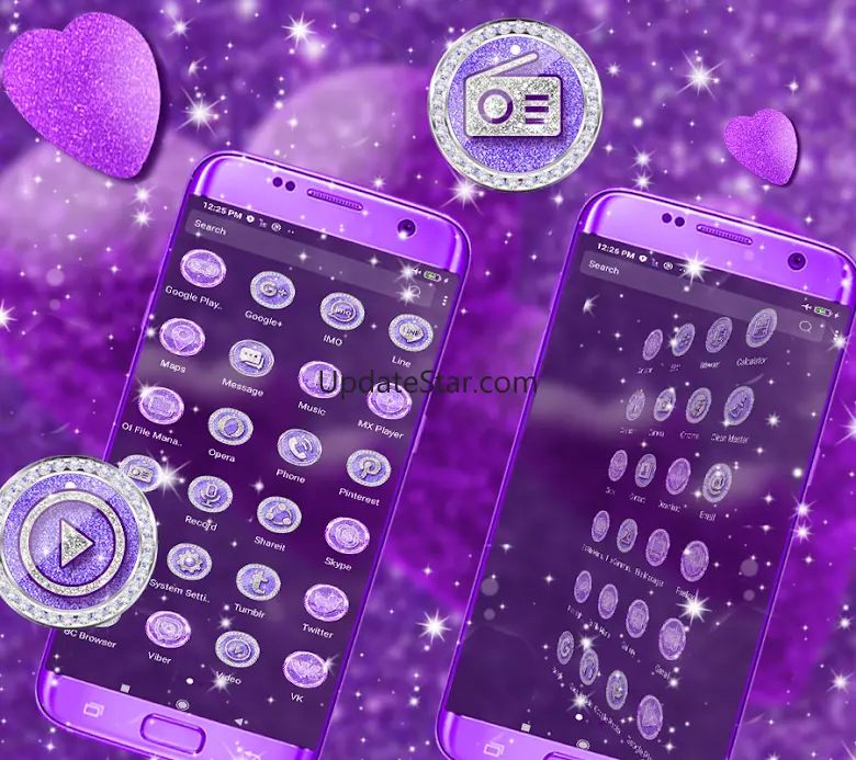 Purple Glitter Launcher Theme 4.2