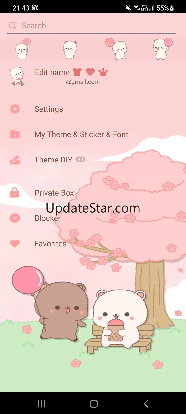 SMS Theme Sakura Bears message 400