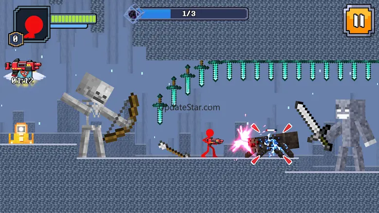Red Stickman in Craft World 0.2.3