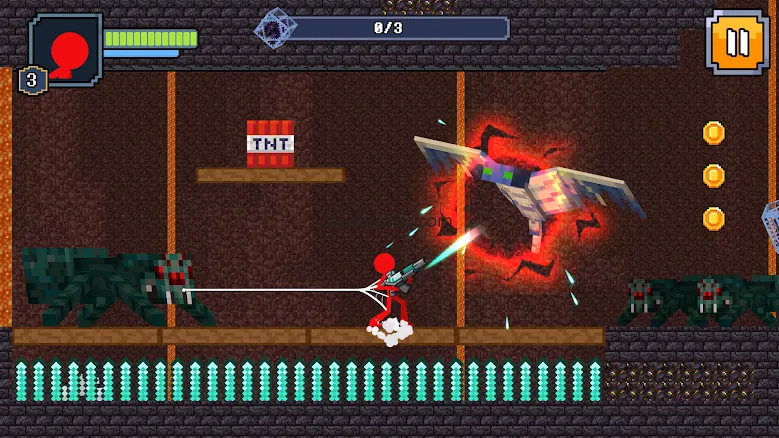 Red Stickman in Craft World 0.2.3