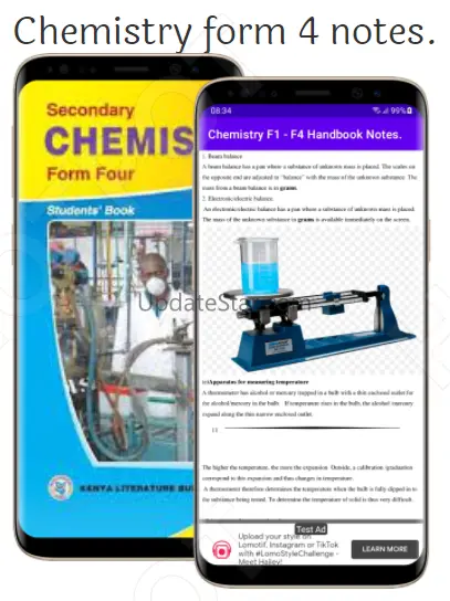 Chemistry: F1 - F4 Handbook. Chemistry Practical Form 1 - Form 4 KCSE Notes