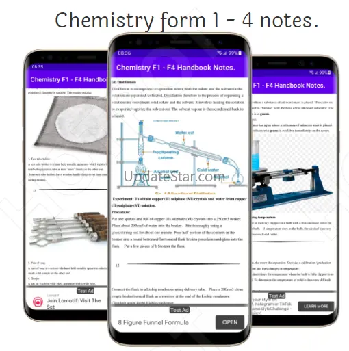 Chemistry: F1 - F4 Handbook. Chemistry Practical Form 1 - Form 4 KCSE Notes