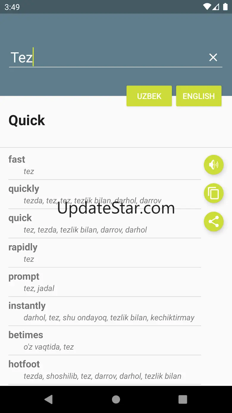 O'zbek-Inglizcha Lug'at 2.9