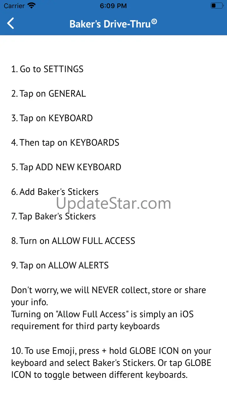 Baker's Sticker App 1.0.1