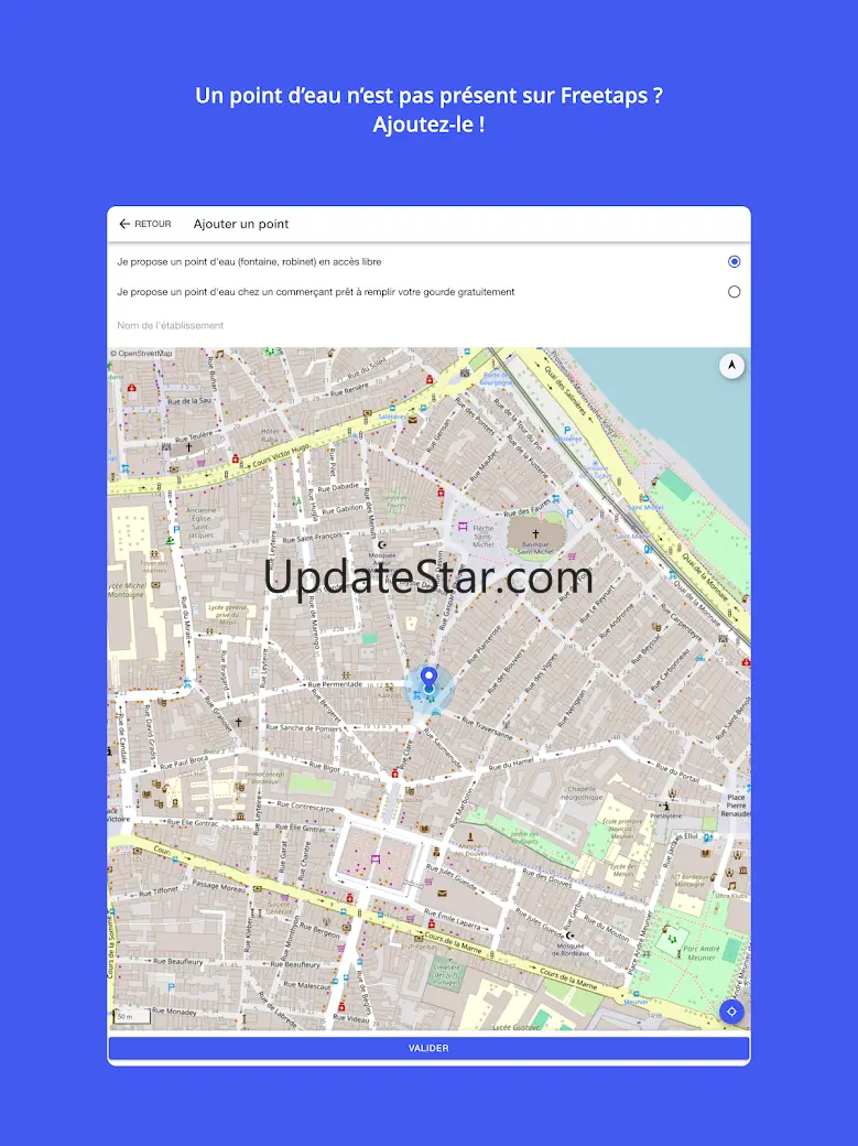 FreeTaps : les points d'eau 1.2.1