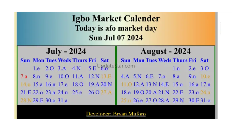 Igbo Market Calendar 3.0.0