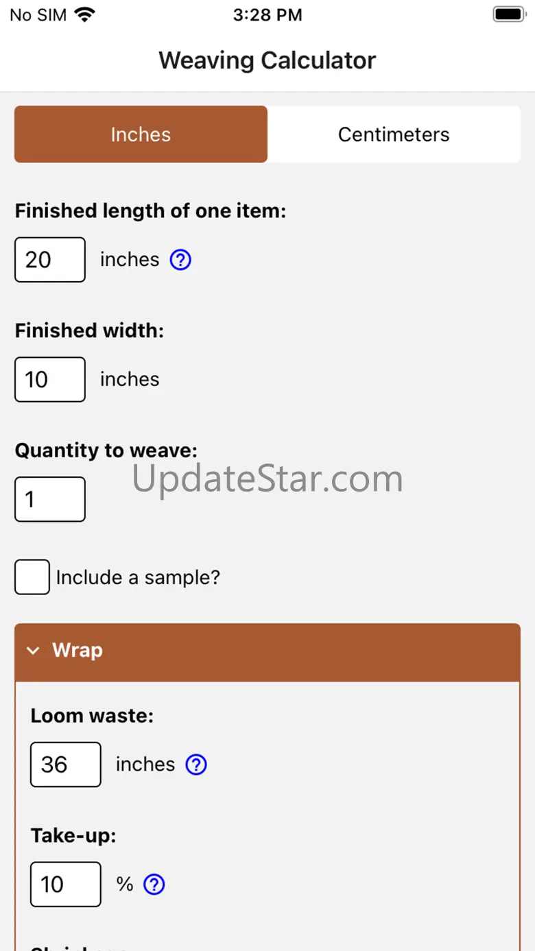 Weaving Project Calculator 1.3