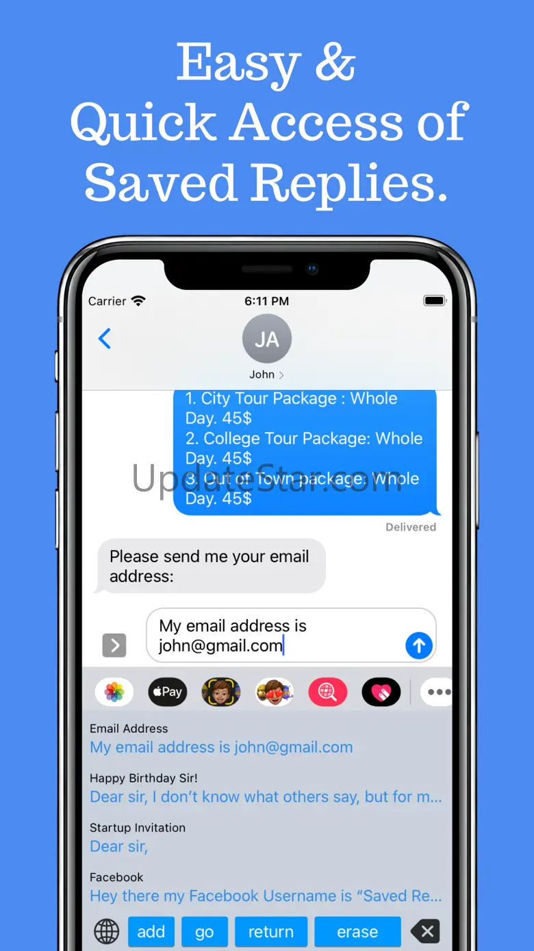 Saved Replies Keyboard 1.4