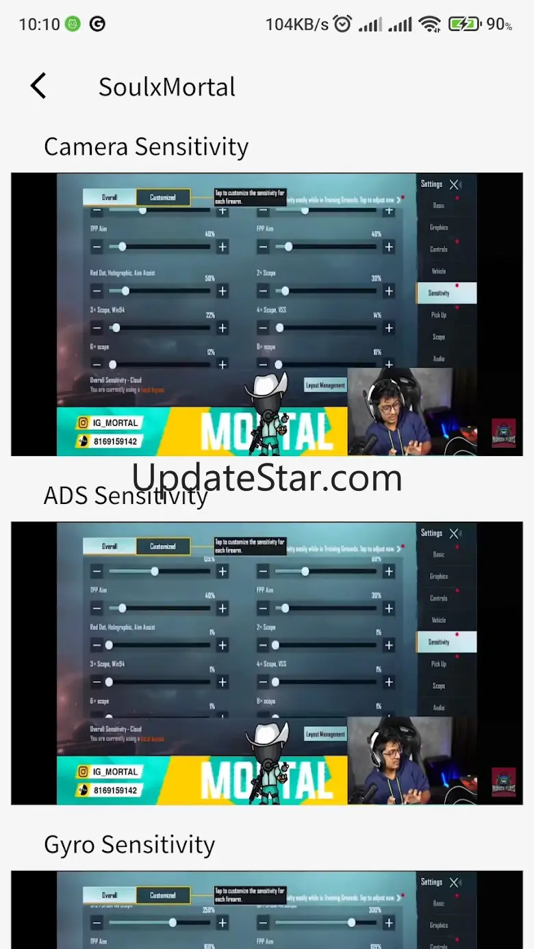 Controls and Sensitivity 1.0.1