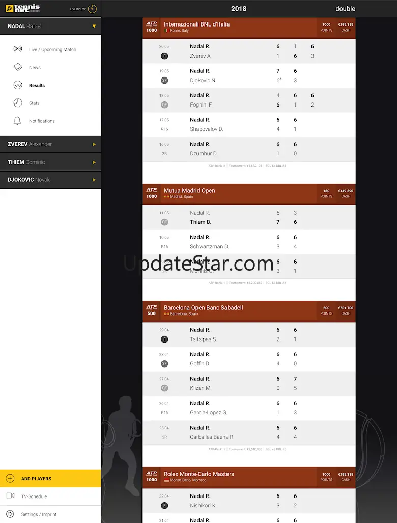 Tennis Fan - ATP / WTA 6.0.4