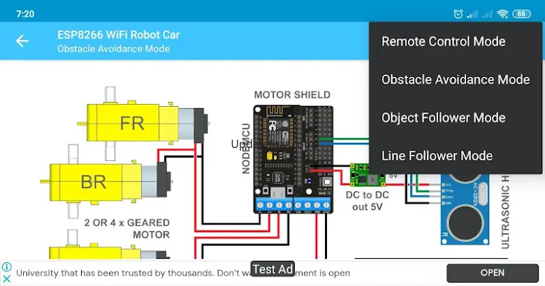 ESP8266 WiFi Robot Car 1.2