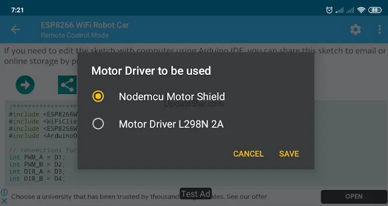ESP8266 WiFi Robot Car 1.2