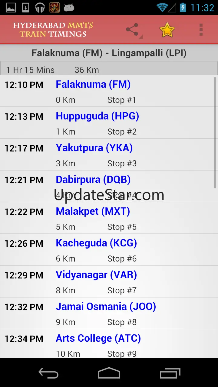 Hyderabad MMTS Train Timings 1.1