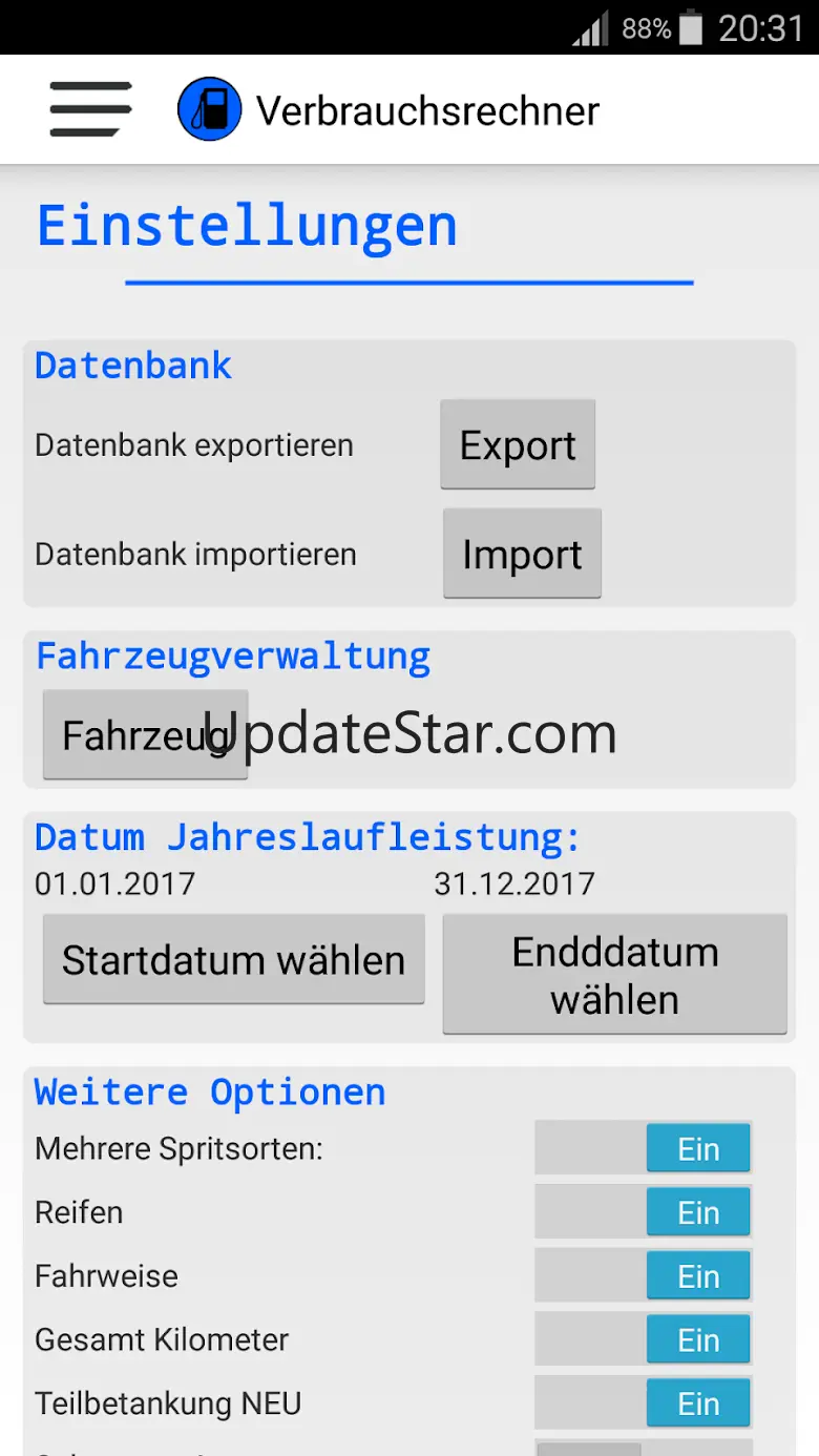 Verbrauchsrechner 3.6