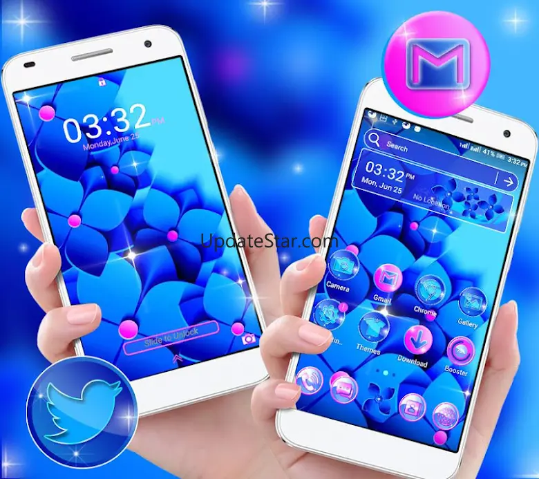 Blue Flower Launcher Theme 5.0