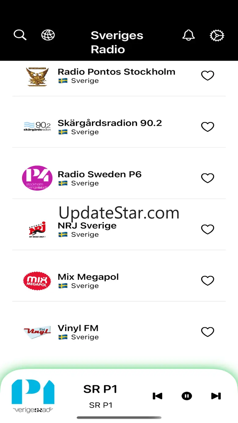 Sveriges Radiostationer live 1.1