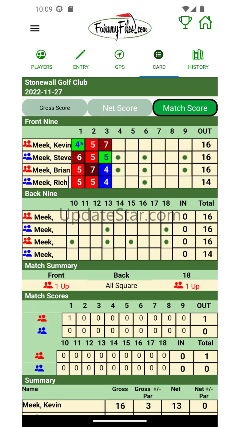 FairwayFiles Golf Scorecard 2.2.14
