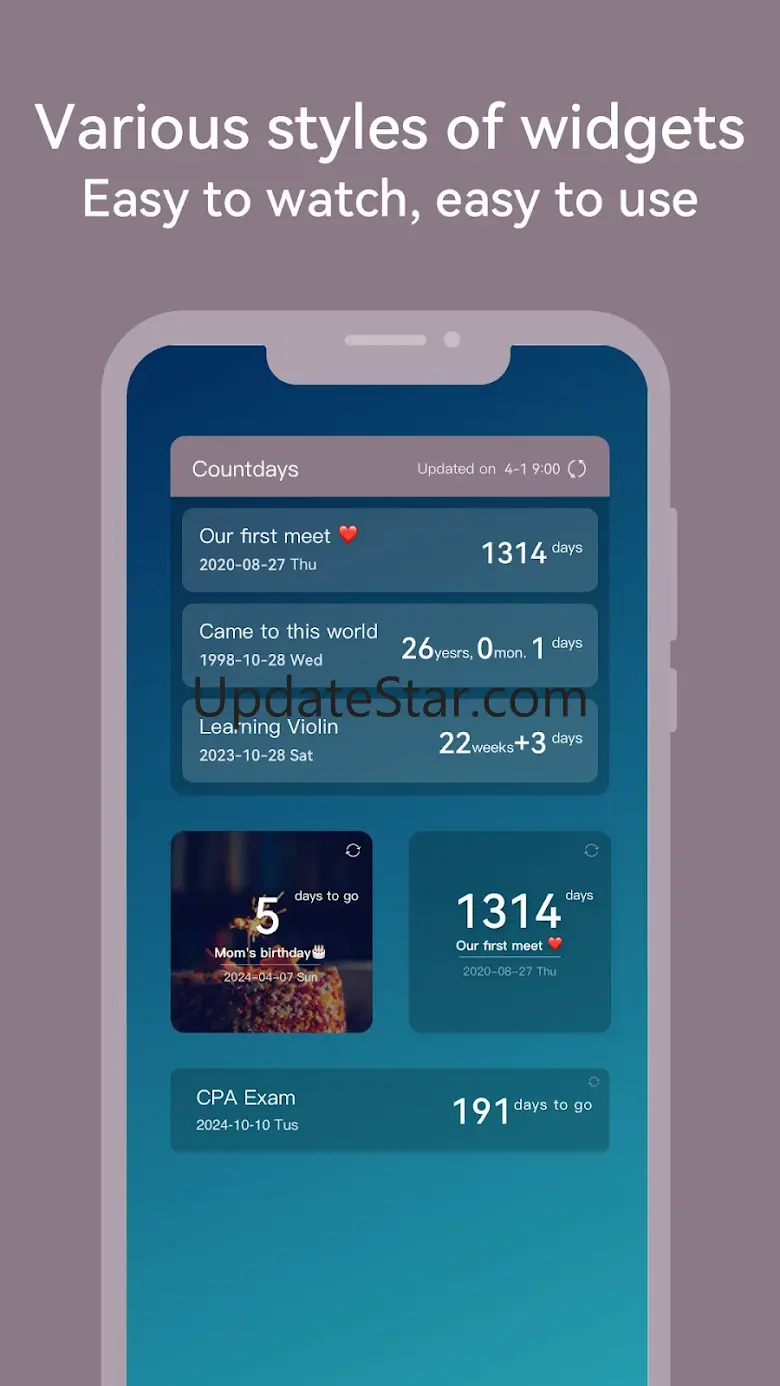 Count Days: Event cards V1.8.81