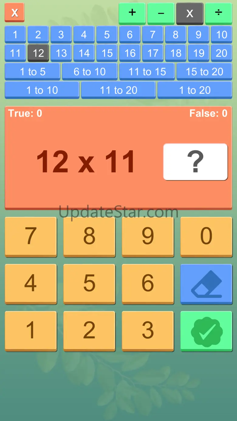 Math Tables with Quiz 2