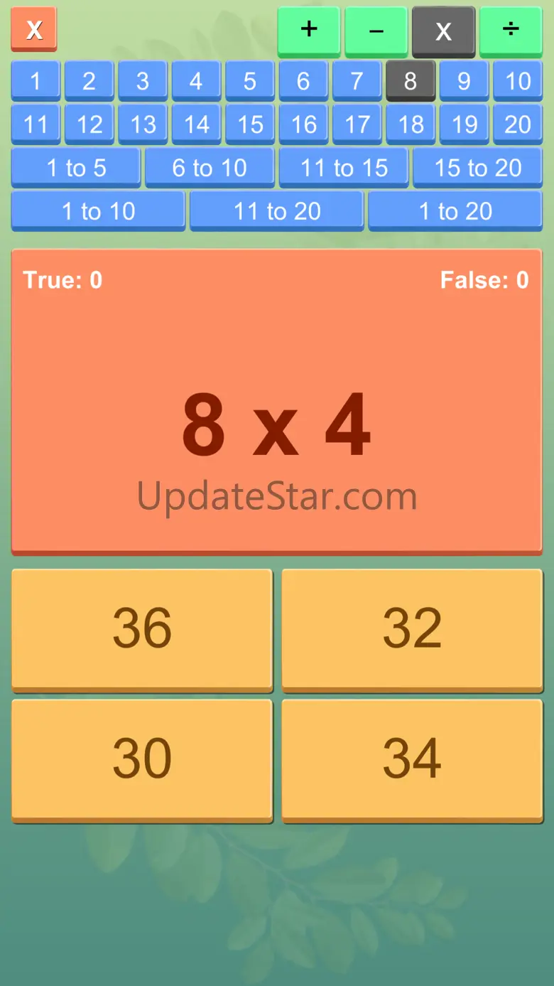 Math Tables with Quiz 2