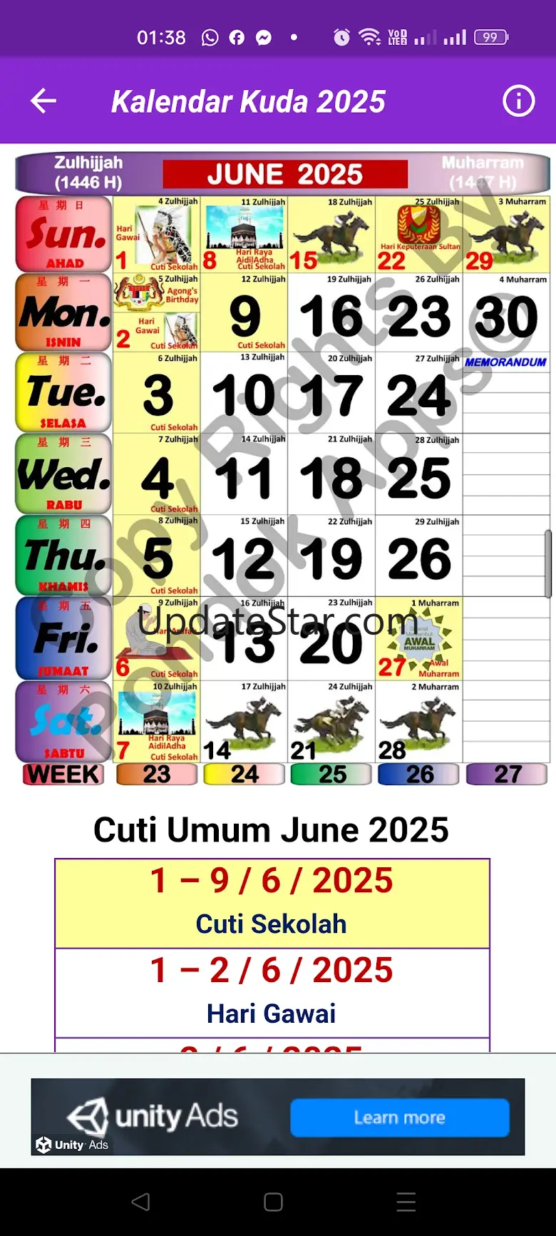 Kalendar Kuda 2025 - MALAYSIA 3.5.1