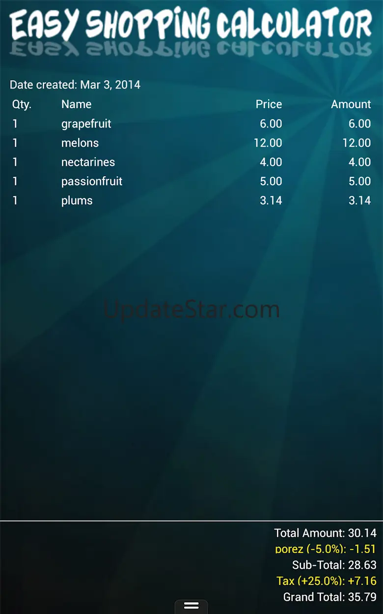 Easy Shopping Calculator 2.4