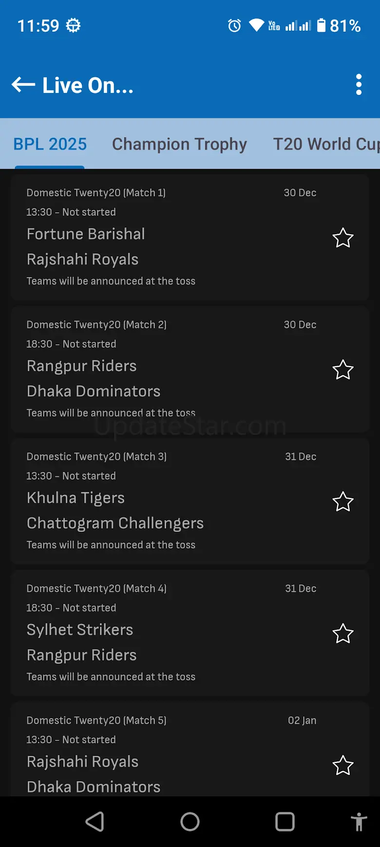 BPL 2025 Live 1.33