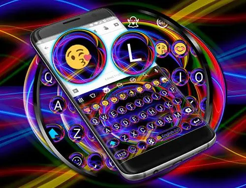 Emoji Keyboard Neon Abstract 250