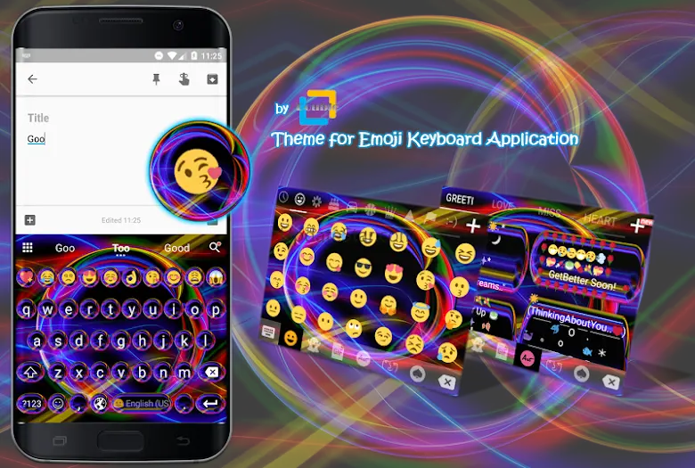 Emoji Keyboard Neon Abstract 250
