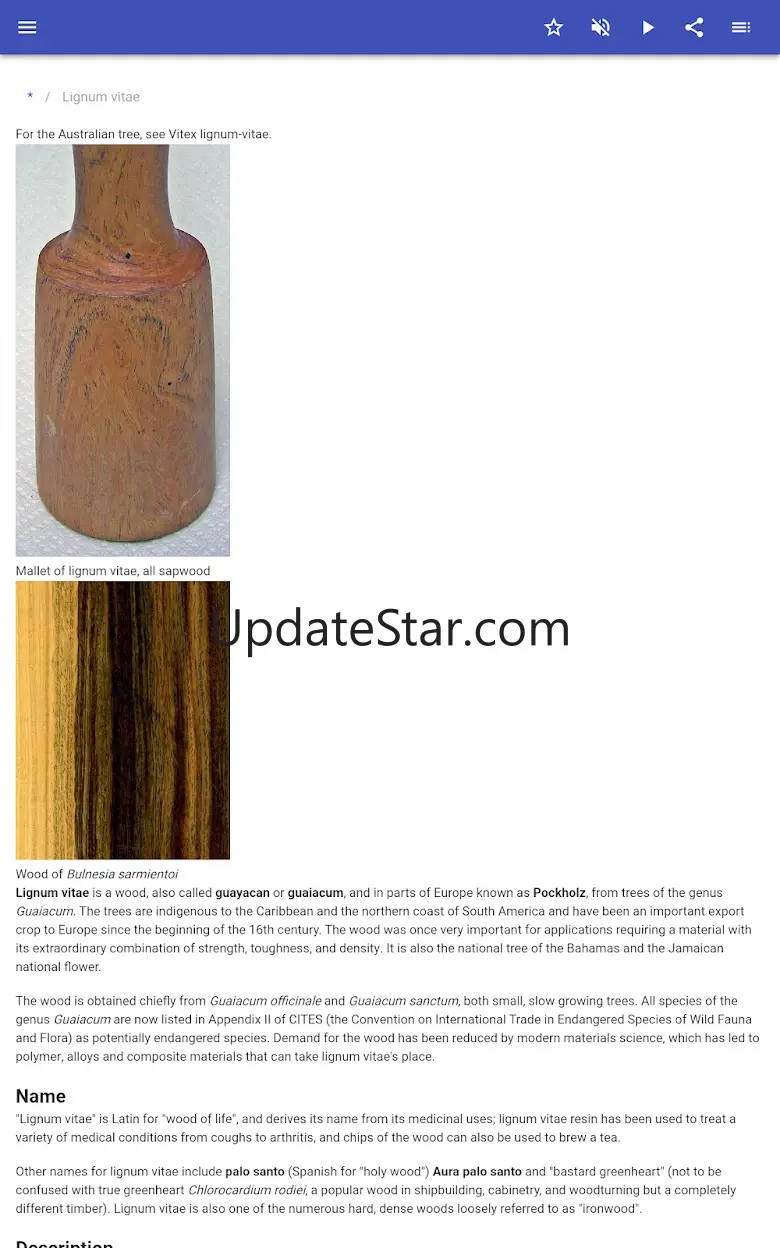 Wood species 80.91.30
