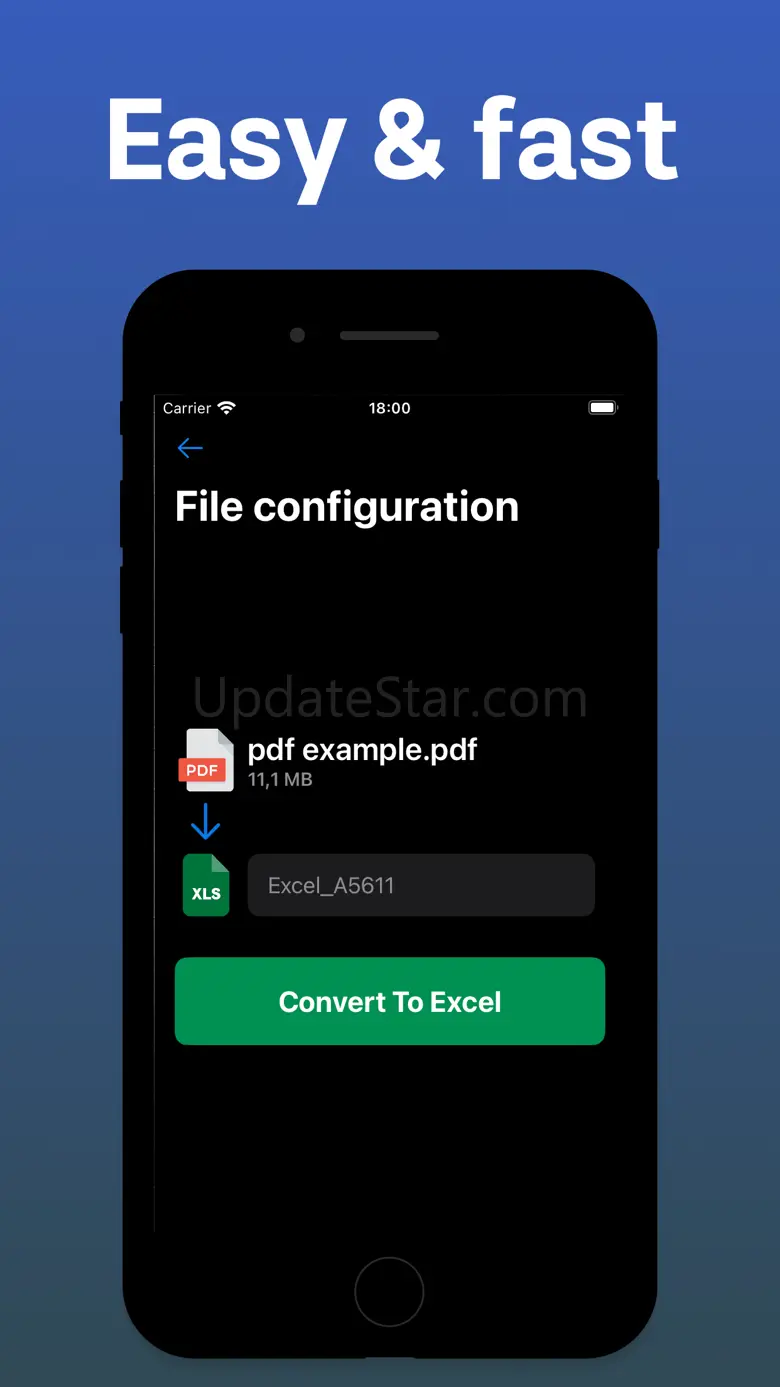 Convert PDF to Excel (xlsx) 1.3