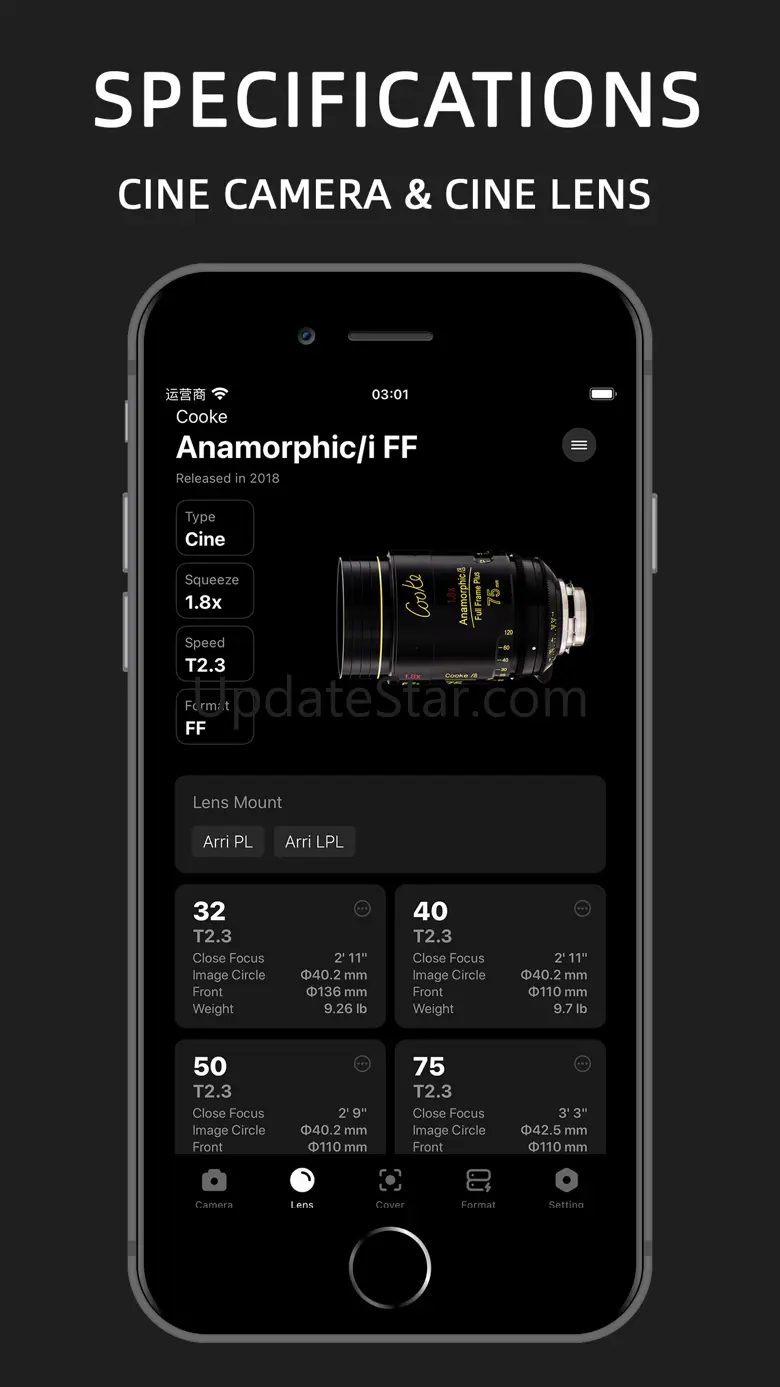 DPBOX:Cam&Lens Specs,Data Calc 1.6