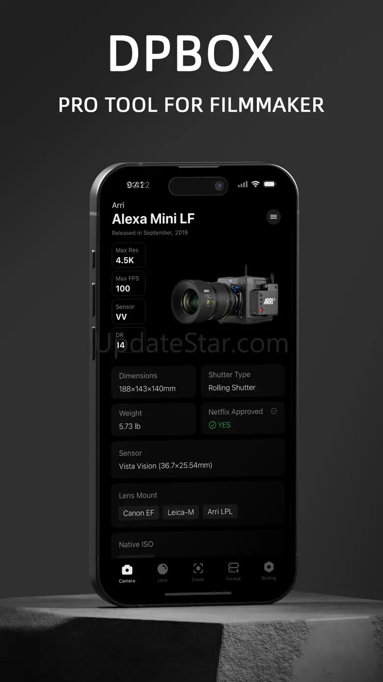 DPBOX:Cam&Lens Specs,Data Calc 1.6