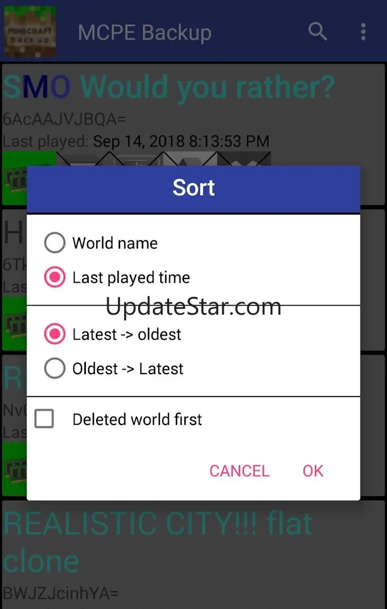 MCPE Backup 2.1.07