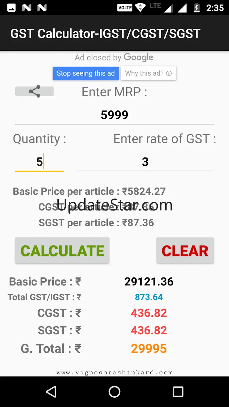 GST Calculator-IGST/CGST/SGST 3.0.4