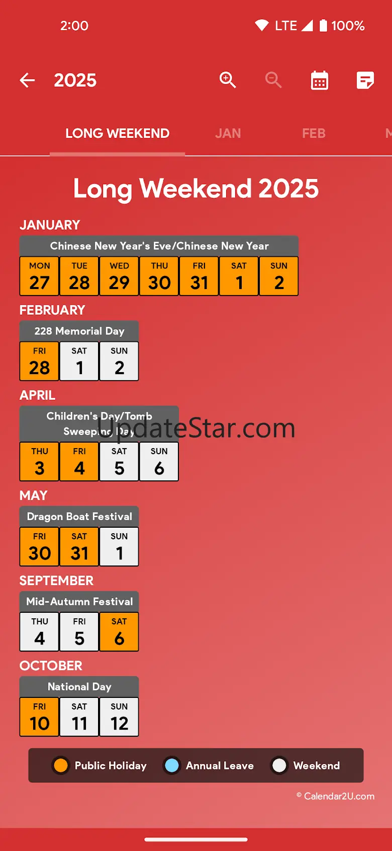 Taiwan Calendar 6.0.7
