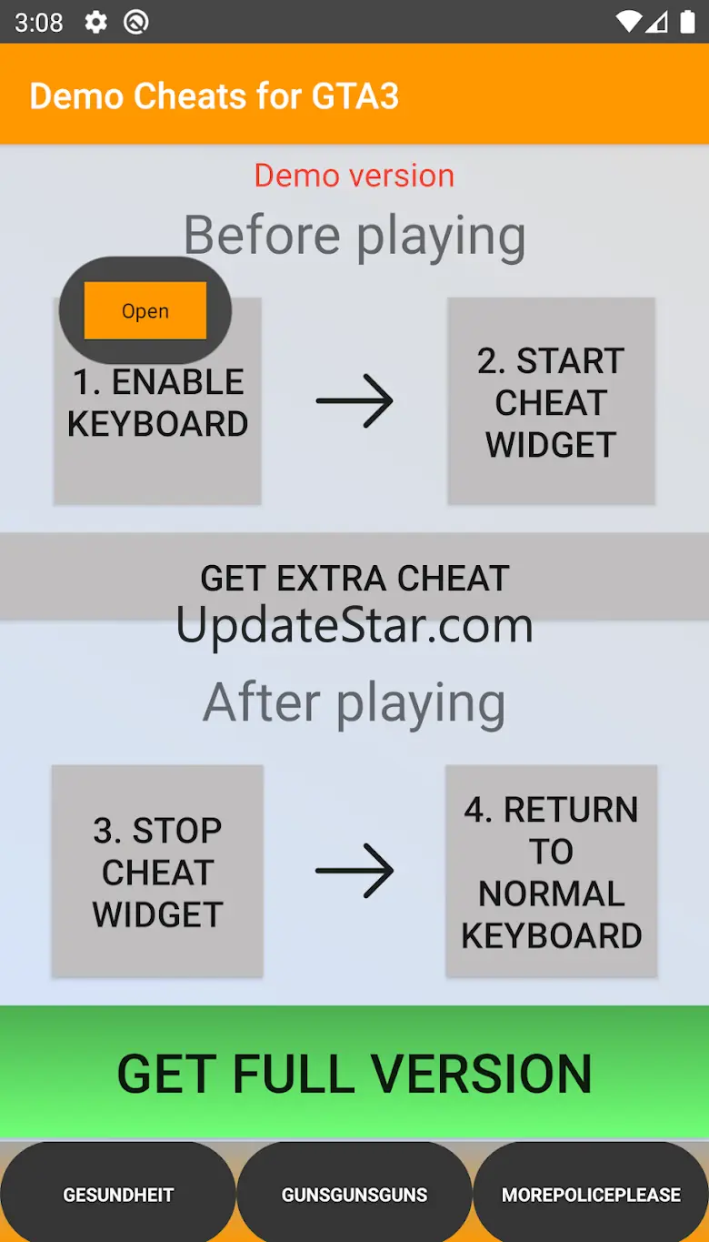 Cheats Keyboard Demo for III 2.1
