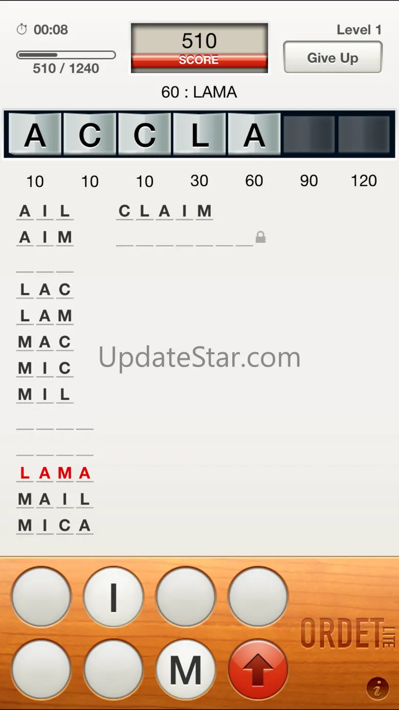Ordet Lite: Five Levels from the Word Game 2.4