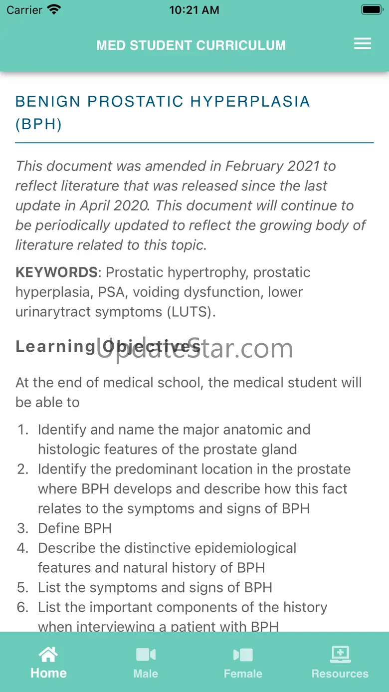 AUA Medical Student Curriculum 2024.09.23