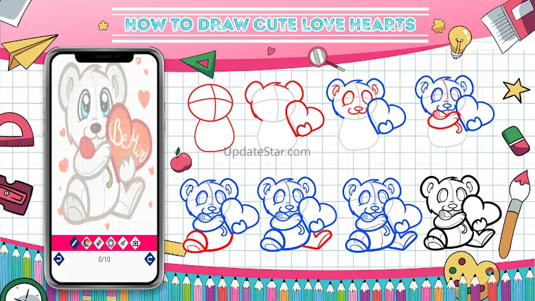 Learn how to draw hearts step  3.0