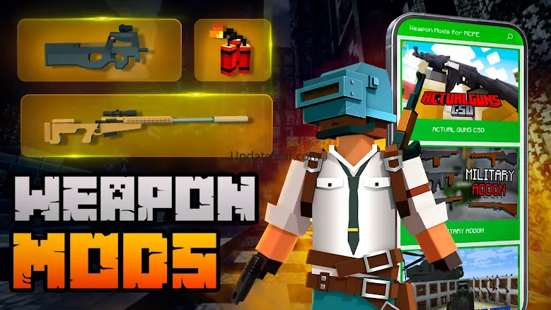 Weapon mods for Minecraft PE 1.4.5