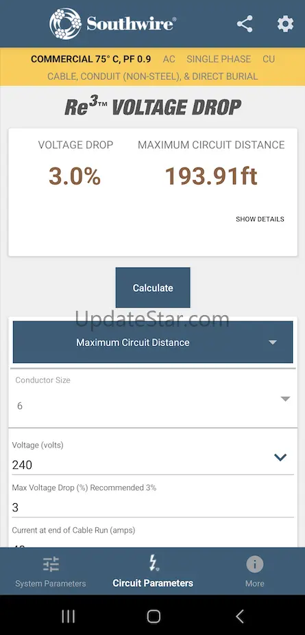 Southwire Voltage Drop 3.2.3